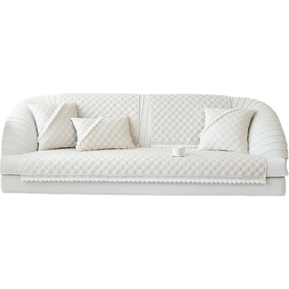 Soft Warm Sofa Cover Coral Fleece Chair Mat Universal Plush Couch Cover