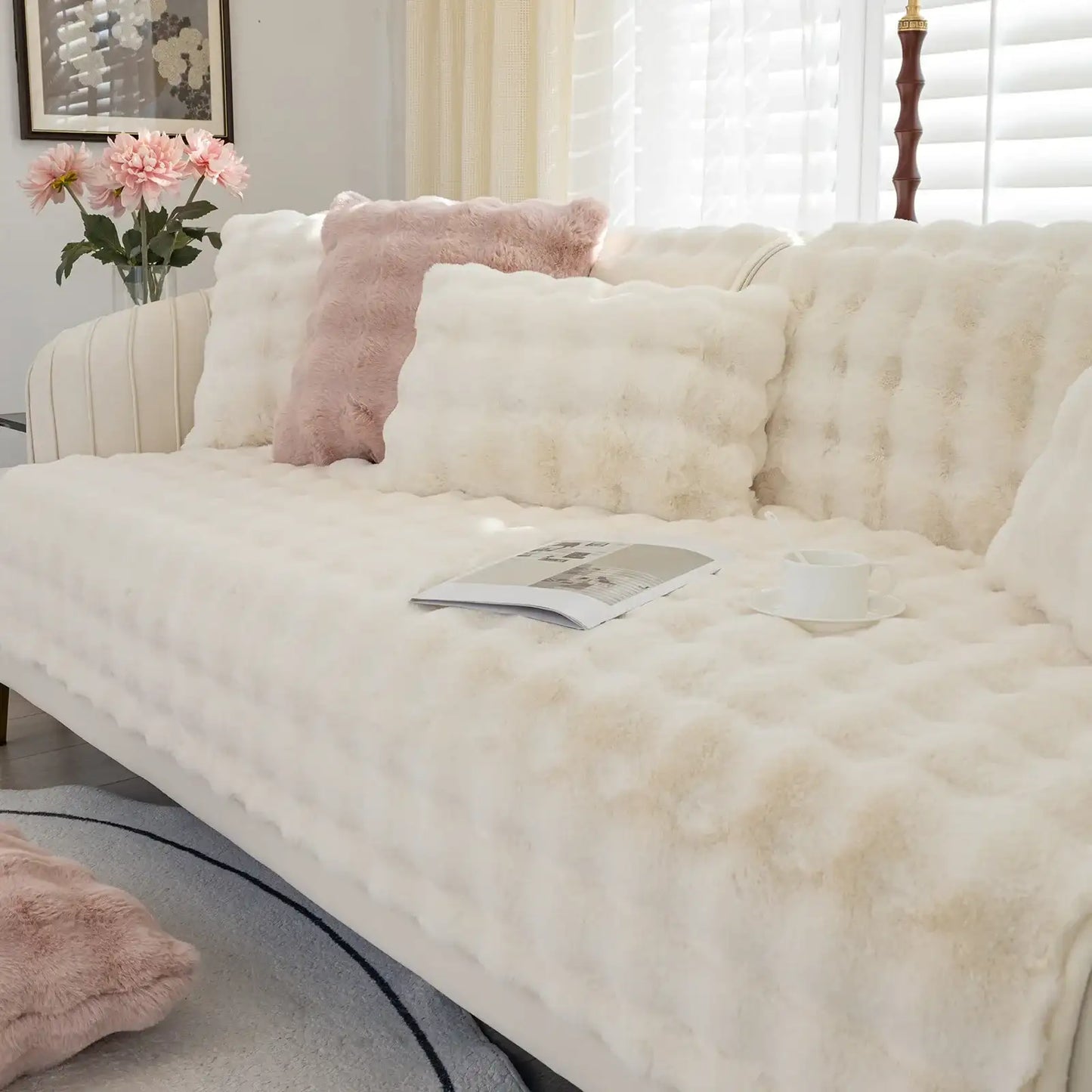 Thickened Plush Sofa Cover Soft Warm Futon Couch Cover Velvet Slipcover