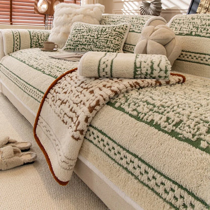 Universal Plush Cushion Cover Velvet Sofa Cover Soft Seat Futon Protector