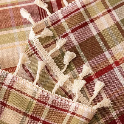 Rustic Plaid Thanksgiving Table Decor Christmas Tabletop Table Cloth
