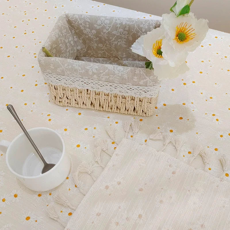 Rectangle Table Cloth Cotton Linen Table Cover for Kitchen Dinning