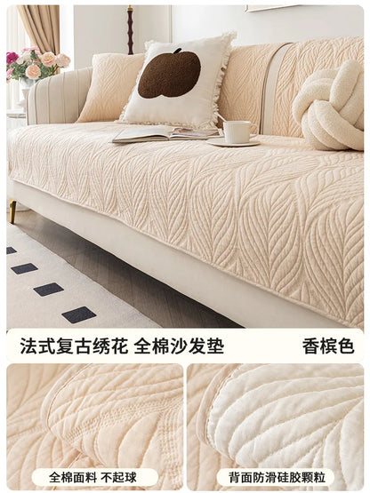 Minimalism Soft Cotton Sofa Cushion Cover Universal Chair Futon Cover Slipcover Non-slip Seat Mat 