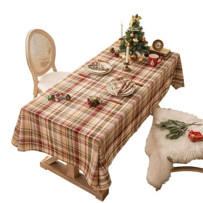 Rustic Plaid Thanksgiving Table Decor Christmas Tabletop Table Cloth