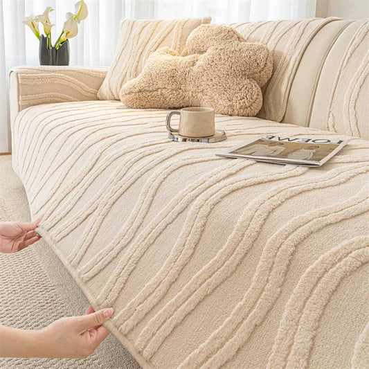Thicken Plush Couch Cover Winter Warm Sofa Pad Non-Slip Sofa Slipcovers