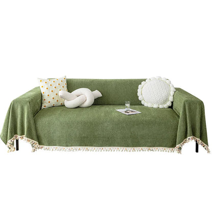 Stylish Chenille Sofa Cover Durable Sectional Couch Cover Blanket Furniture Protector 