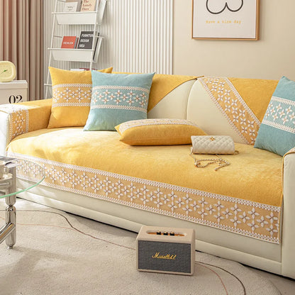 Anti-scratch I-shaped Sofa Cover Chenille Slipcover Durable Chair Protector 