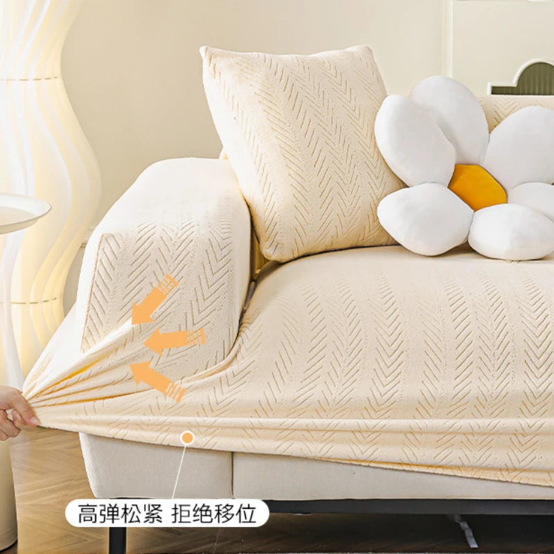 Durable Couch Cushion Cover Anti-cat Scratch Sofa Cover Elastic Slipcover 