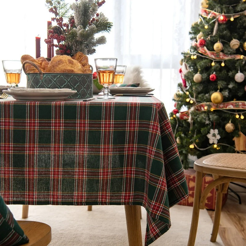 Christmas Tablecloth Red Green Rectangular Table Cover