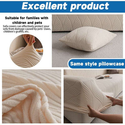 Durable Cozy Sofa Slipcover Stretchy Sofa Cover with 3D Organic Texture