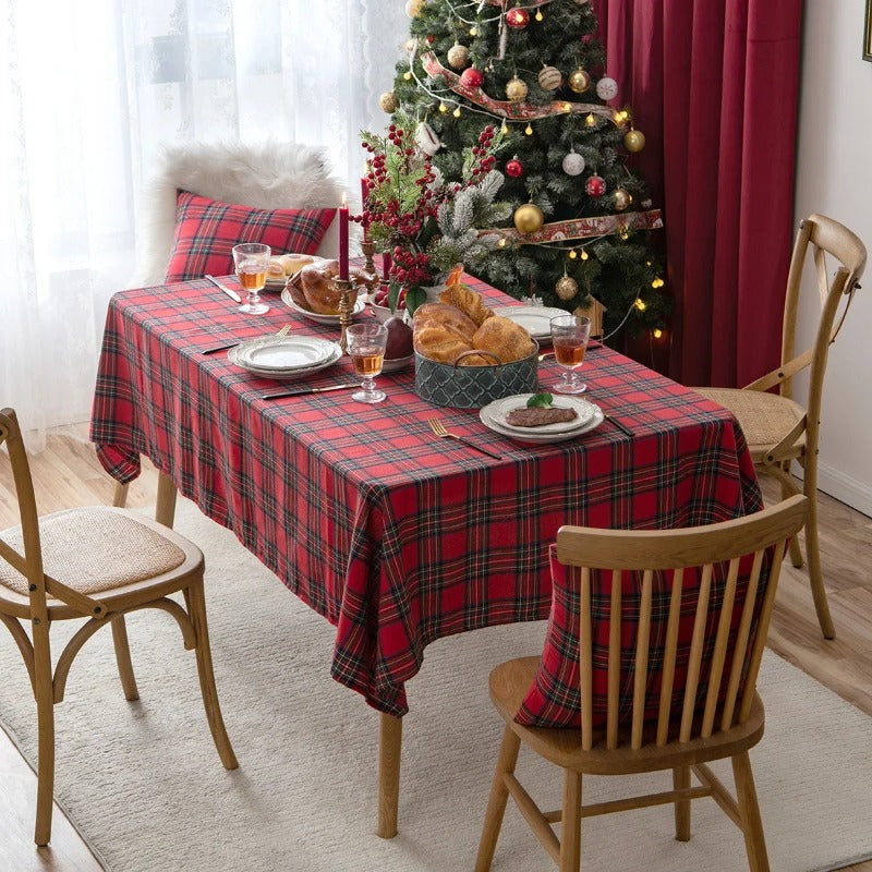 Christmas Tablecloth Red Green Rectangular Table Cover