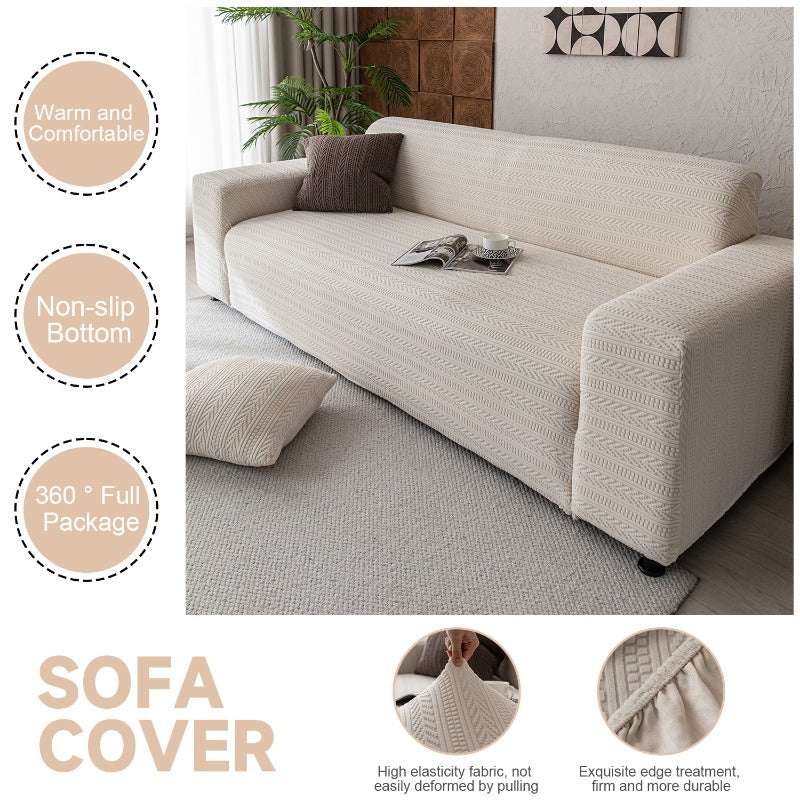 Thick Elastic Sofa Cover Slipcover for Living Room Stretchy Polar Fleece Chair Cover