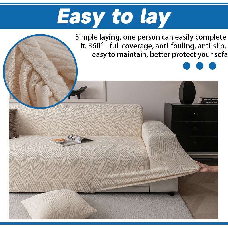 Durable Cozy Sofa Slipcover Stretchy Sofa Cover with 3D Organic Texture