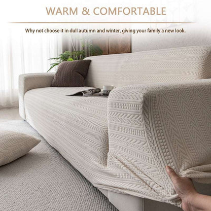 Thick Elastic Sofa Cover Slipcover for Living Room Stretchy Polar Fleece Chair Cover