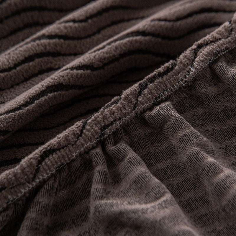 Plush Fleece Stretchy Sofa Cove Soft Cozy Textured Geometric Couch Cover