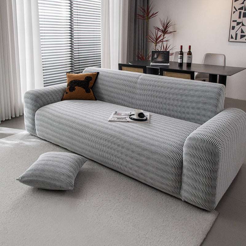 Plush Fleece Stretchy Sofa Cove Soft Cozy Textured Geometric Couch Cover