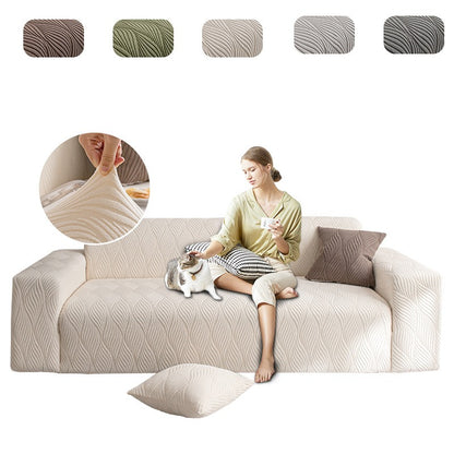 Durable Cozy Sofa Slipcover Stretchy Sofa Cover with 3D Organic Texture